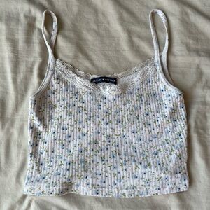 Brandy Melville White Ribbed Crop Camisole